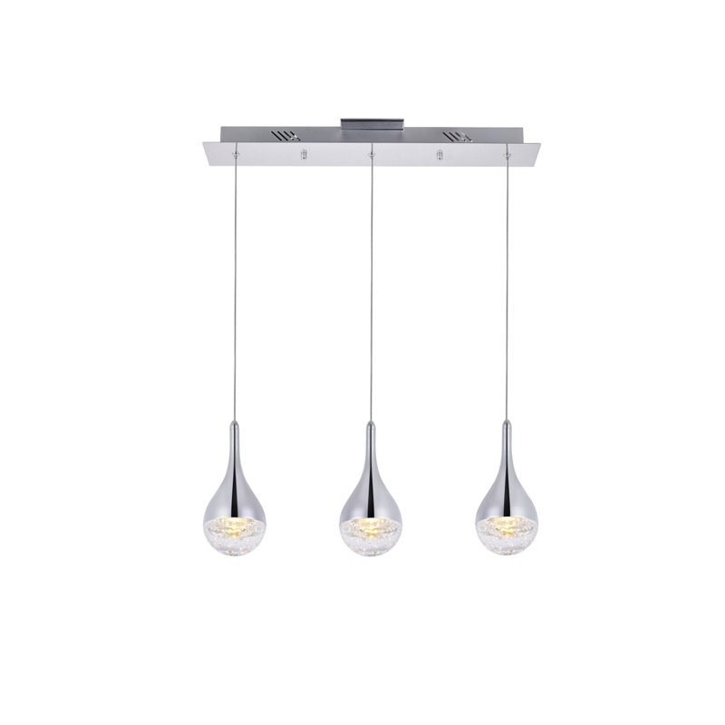 Carilyn - Light Chrome LED Cluster Pendant, 9" H x 4" W x 24" D, 3
