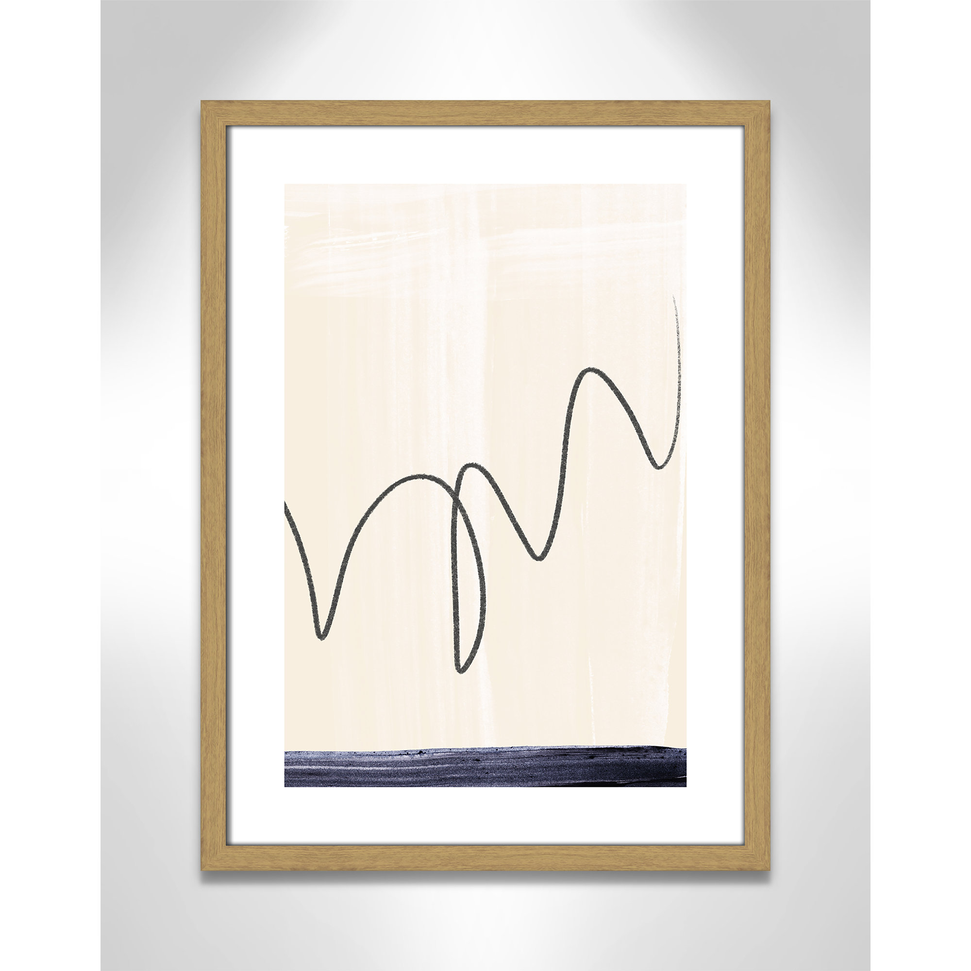 Departured II - Picture Frame Painting Print, Beige Framed Paper, 23" H x 17" W x 0.75" D