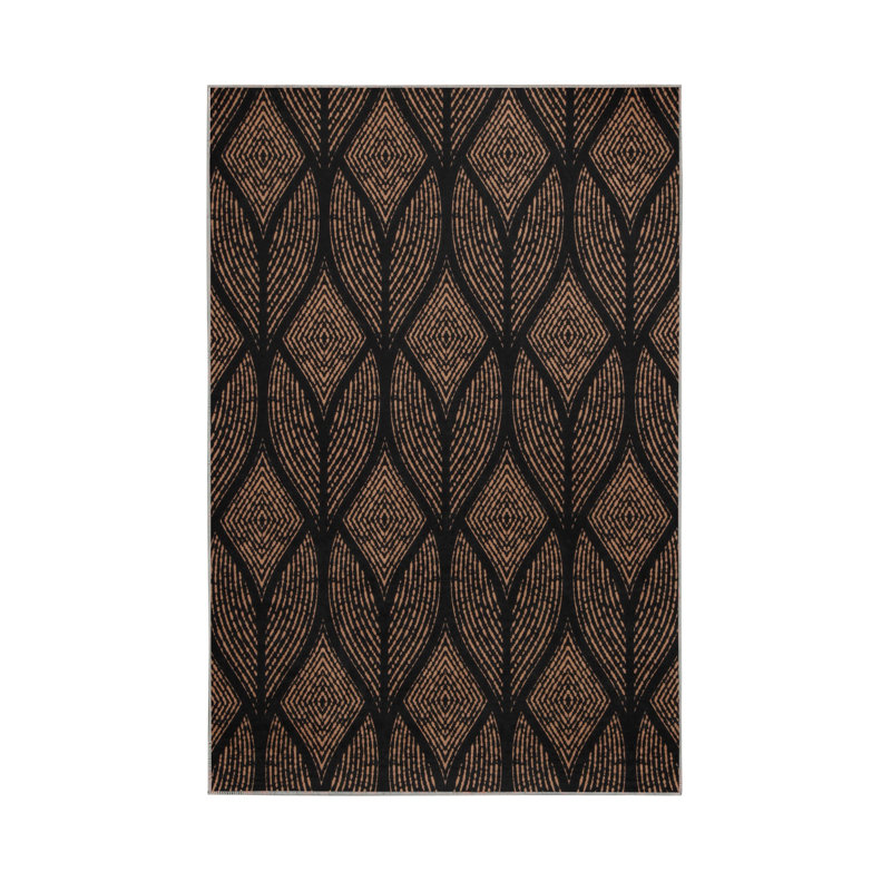 Tapis de couloir souple 2,6 x 4,9 pi | 100% polyester, hauteur de poils de 0,04 po | Antibactérien, antidérapant sous la surface | Tissé avec impression numérique 3D | Lavable à la machine | Durable et élégant pour les vestibules et les salons