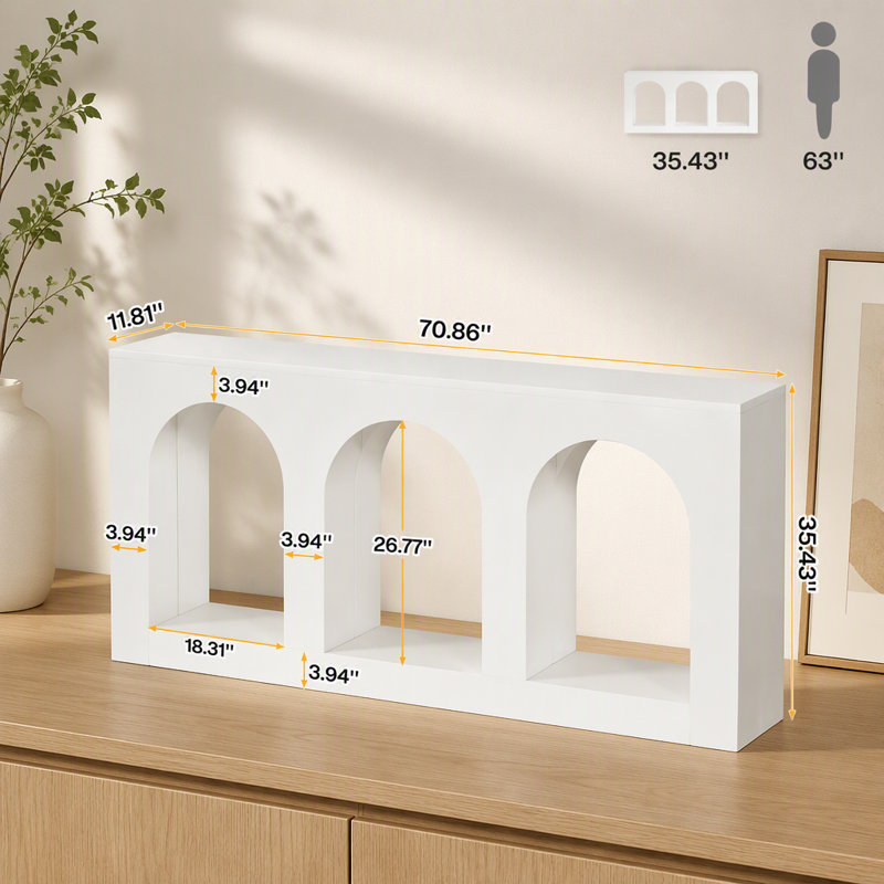 Table d'appoint, table d'entrée, console, Blanc, Blanc, Blanc