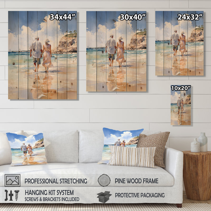 «Beach Photo Loves I» sur bois, H 20 po x l 10 po x P 0,78 po