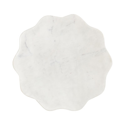 Round Marble and Metal Drink Table