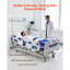 Lit d'hôpital électrique complet 5 fonctions de qualité supérieure, lit médical électrique ICU avec Trendelenburg et Trendelenburg inversé et système de verrouillage central avec roulettes de 5 po pour hôpital à domicile, chargement de 550 lb