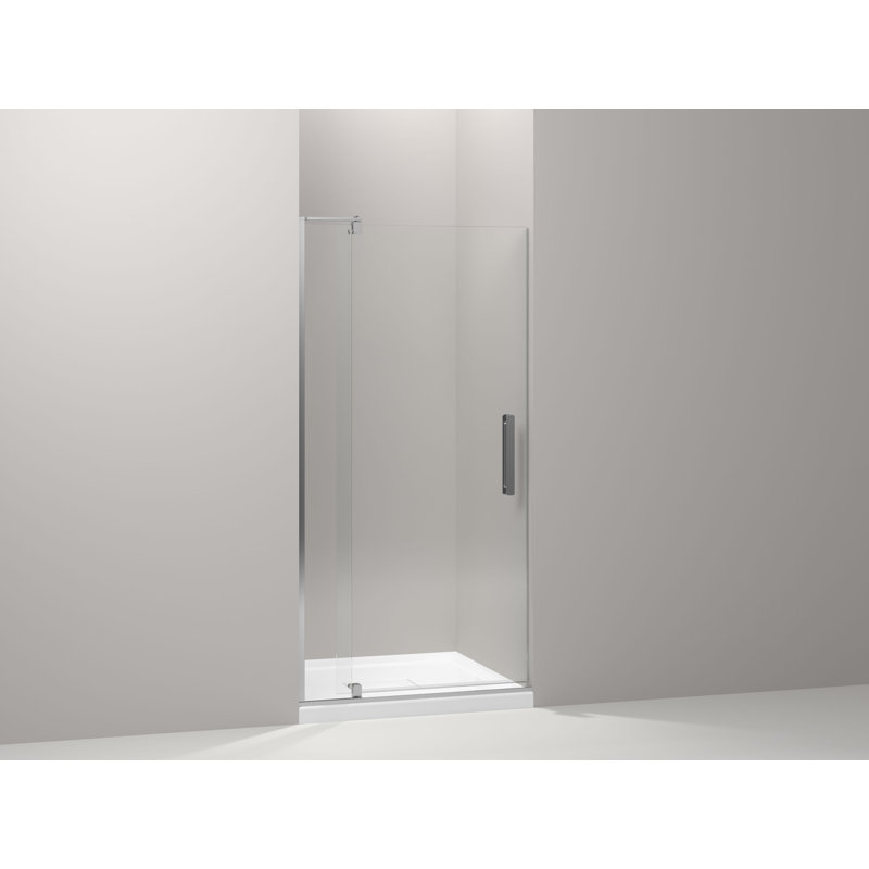 Revel 40'' x 74'' Pivot Shower Door with CleanCoat® Technology, Bright Polished Silver