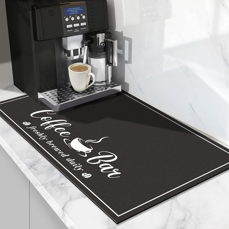 Tapis de café absorbant, noir