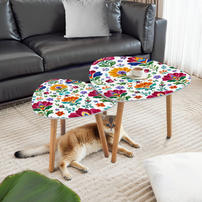 Ensemble de 2 tables basses gigognes Triangle
