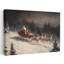 Christmas Sleigh Ride Classic Abstract Forest Landscape Wall Art Print 1 Piece Wrapped Canvas Wall Art-532603747