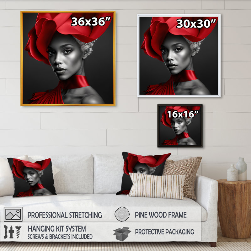 Impression sur toile, H 16 po x l 16 po x P 1 po, Toile avec cadre flottant or