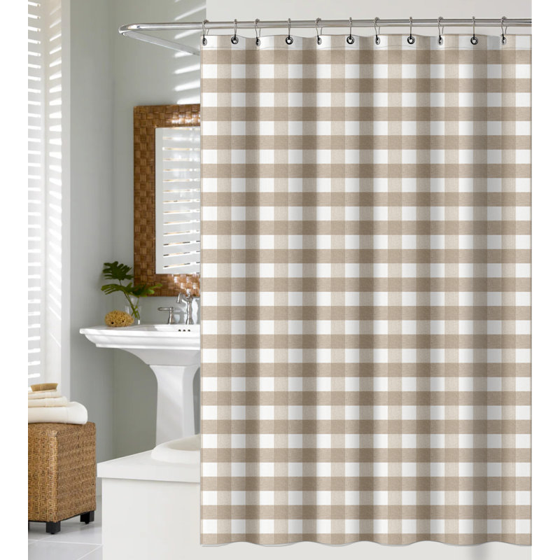 Rideau de douche en coton recyclé, Brun