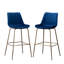 Tabouret de bar à hauteur de comptoir moderne 26,50 po, velours bleu - construction métallique robuste, dossier de siège souple pour plus de confort, tabourets de 26,50