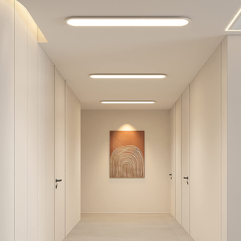 Deshunda 1 - Light Acrylic LED Flush Mount, White, 1.6'' H X 39.4'' W X 7.9'' D"