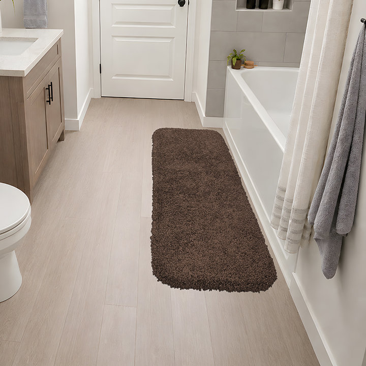 Treye Nylon Bath Rug with Non-Slip Backing, Runner 22" x 60", Chocolate