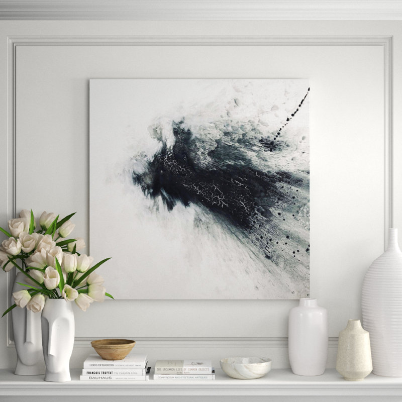 Black & Gray IV by John Beard, 40" H x 40" W x 1.5" D, Unframed Canvas