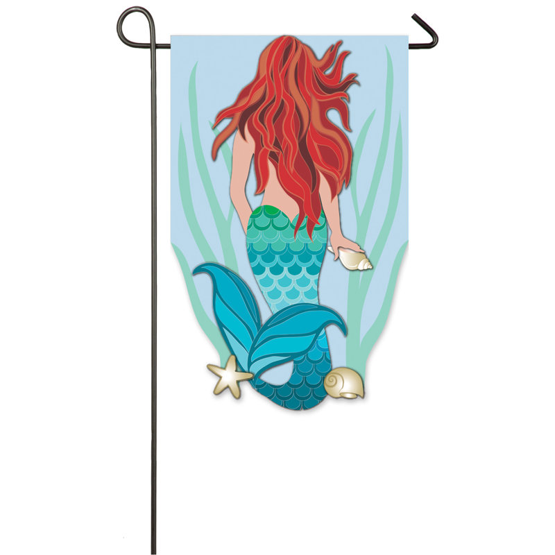 Drapeau de jardin en polyester 18 po x 13 po Yatesville Mermaid