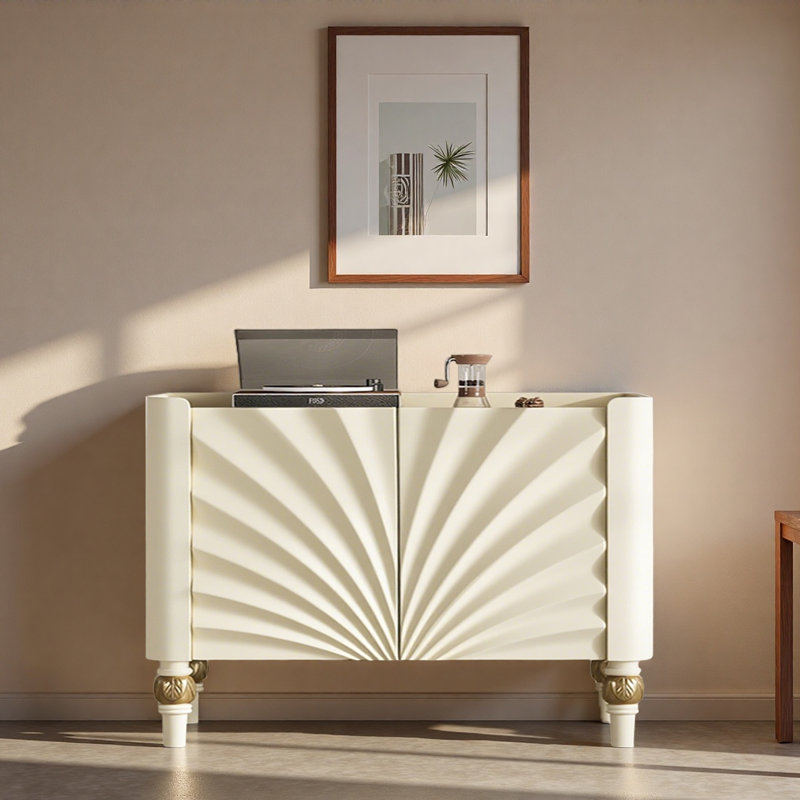 Buffet décoratif italien, Crème, H 31,5 po x l 39,37 po x P 15,75 po