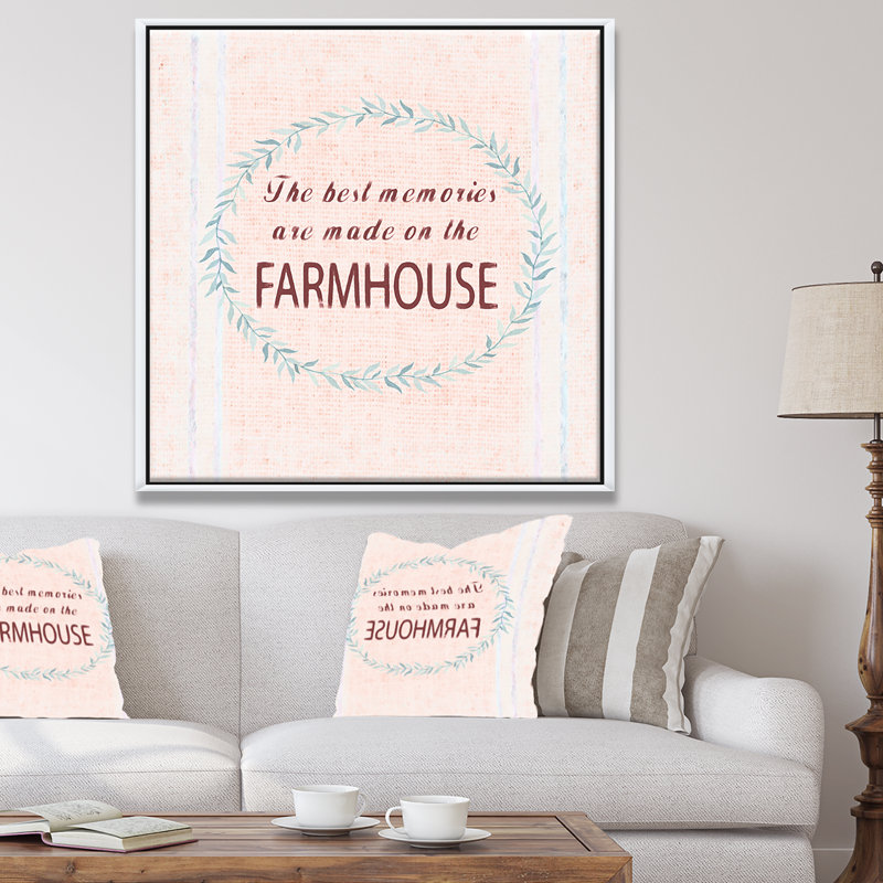 "Farmhouse florals XVII", reproduction d’art textuel sur toile, H 30 po x l 30 po x P 1 po, Cadre flottant blanc