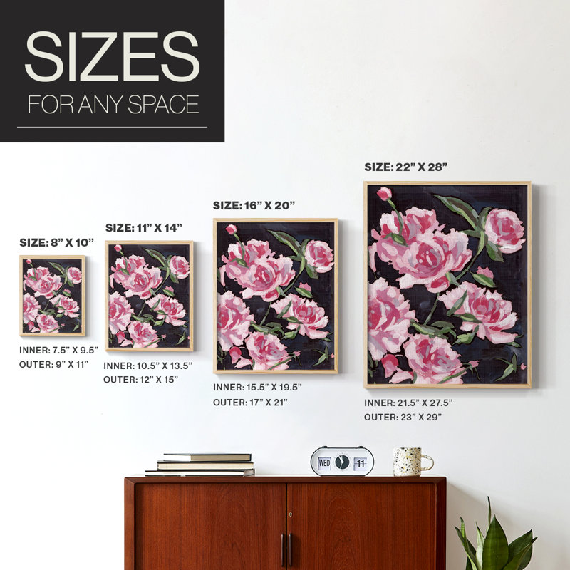 Meer Rosa I, reproduction encadrée - bois massif, Naturel, H 15 po x l 12 po