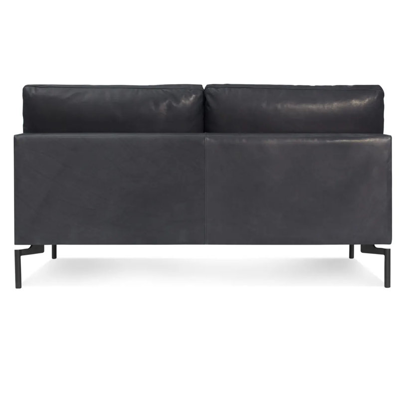 Causeuse en cuir New Standard, Cuir véritable granit, Noir