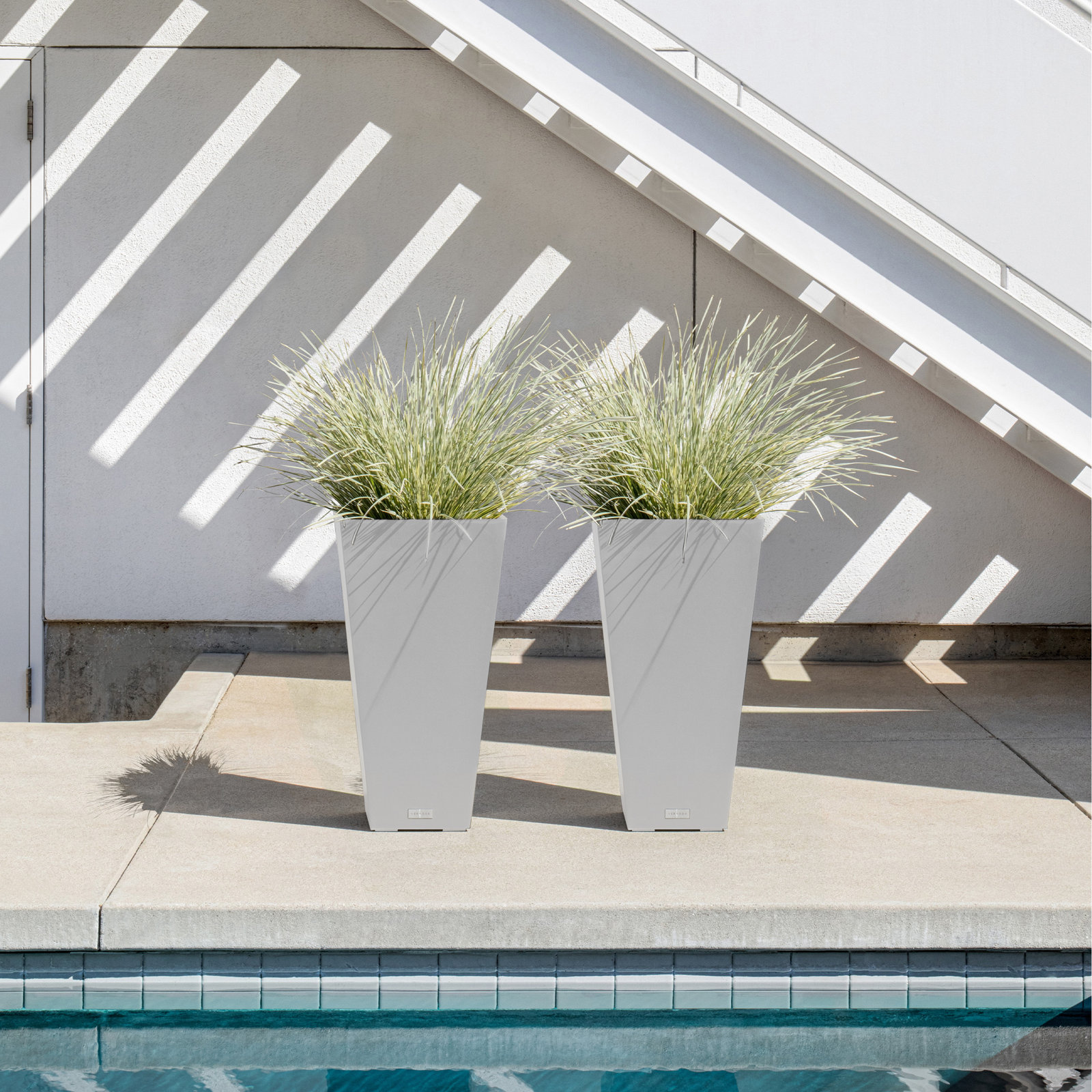 Pure Series Midland Planter, 30" H x 15.25" W x 15.25" D, Set of 2, White