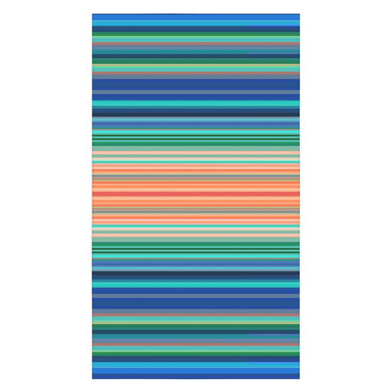 Sheila Wenzel-Ganny Bold Blue Orange Stripes Tablecloth