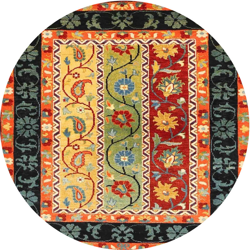 Floral Indoor Rug, Round 5'
