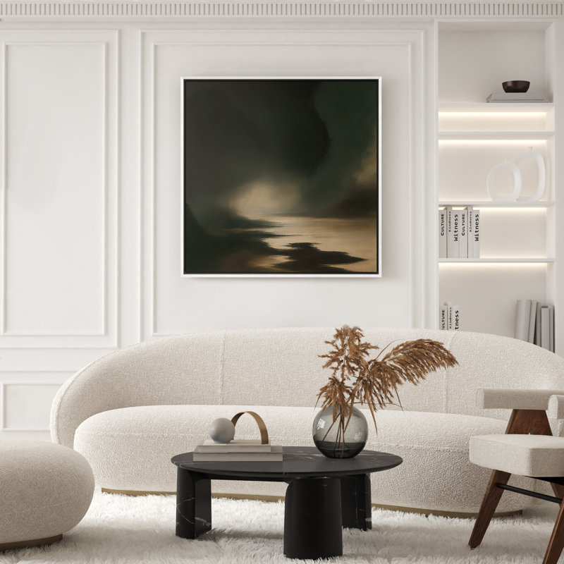 Art mural encadré abstrait rétro antique classique pour chambre à coucher, H 16 po x l 16 po, Blanc