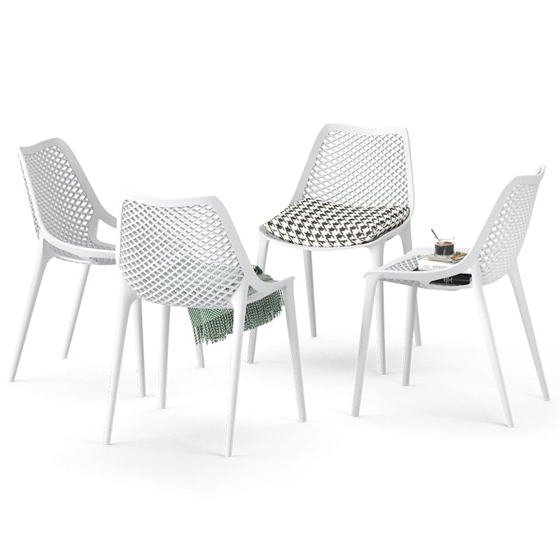 Outdoor Patio Dining Side Chair, White
