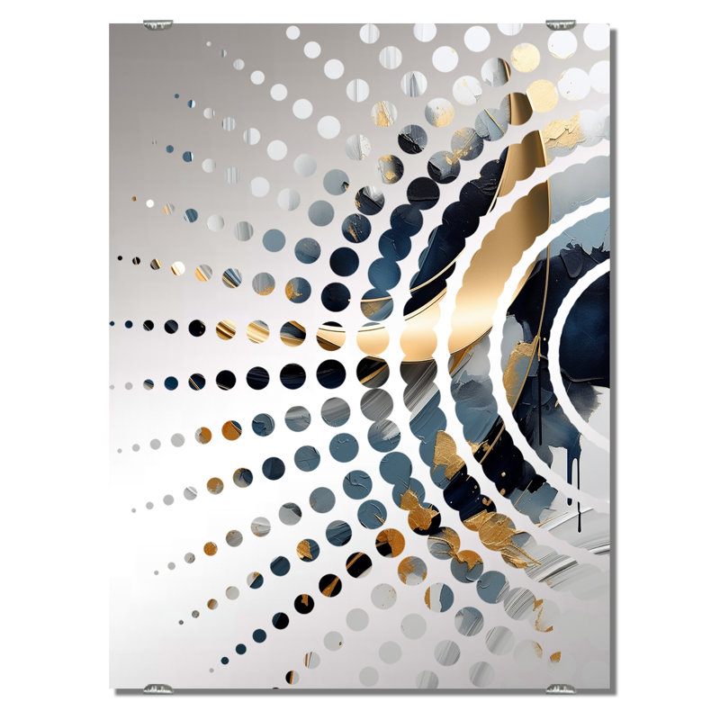 Thebes - Miroir mural fractal abstrait MIR137724, 32 po x 24 po