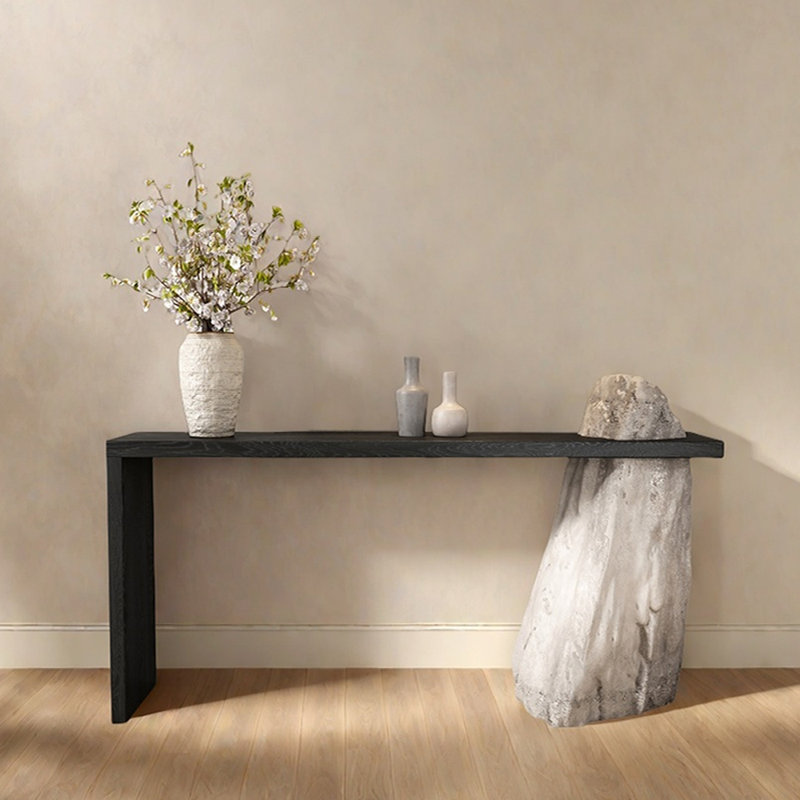 Chinese Style Solid Wood Console Table, 31.5" H x 51.2" W x 13.8" D