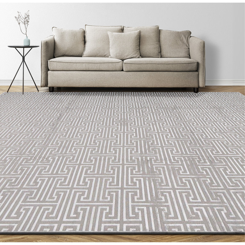 Windsom Geometric Area Rug in Brown