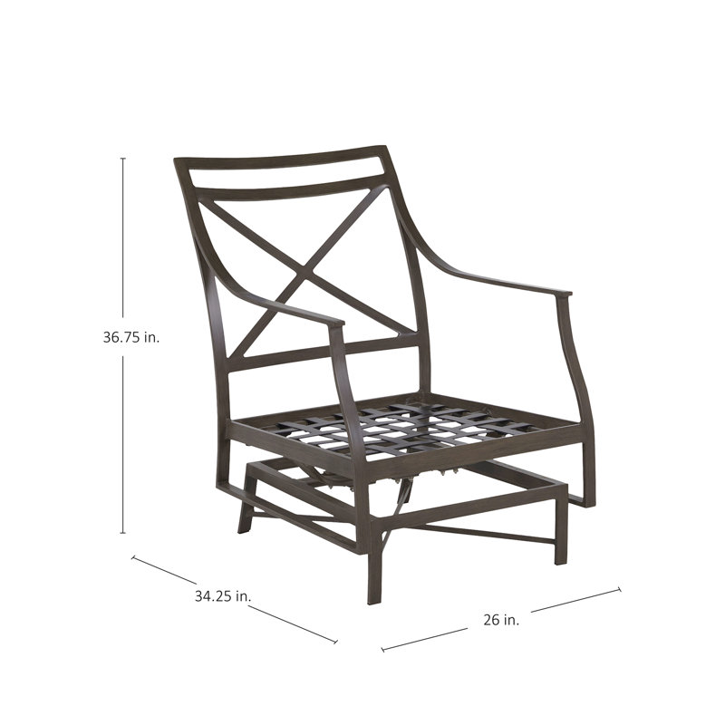 Monaco Patio Chair with Cushions, No Welt + Standard Fill, Arbor Chambray, Slate Gray