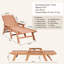 Chaise longue d'extérieur marron, réglable en 6 positions, résistante aux intempéries, grande capacité de charge, confortable.