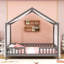 Lit House avec auvent et lattes-471680269
