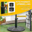 21 lb Support de parasol rond 18 po robuste avec motif en rotin (noir)