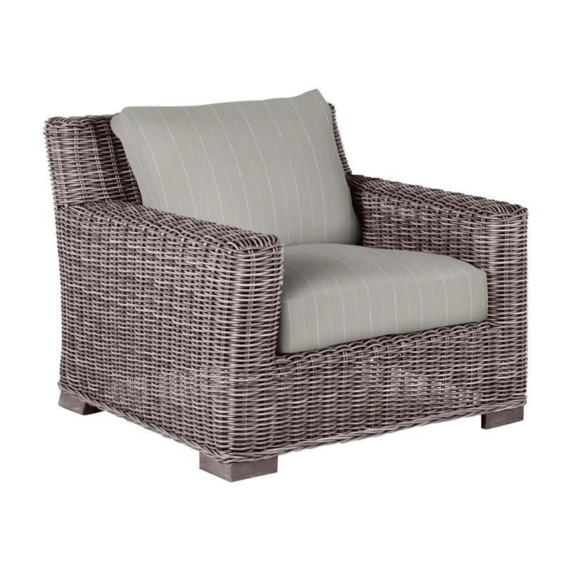 Rustic Woven Lounge Chair, Oyster, Tweed Toffee, No Welt