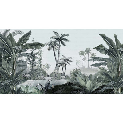 Tropical Lemur Paradise Wallpaper Mural