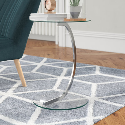 Alexandrina Glass Top Abstract End Table