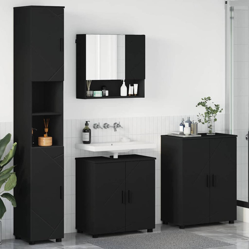 Bathroom Storage Furniture Set, Black