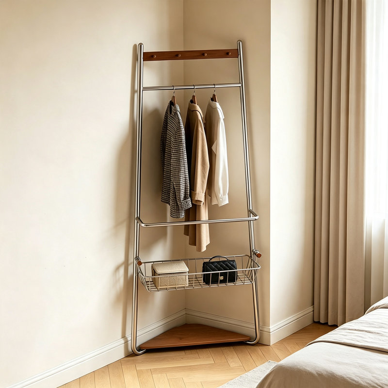 Portemanteau d'angle en acier inoxydable