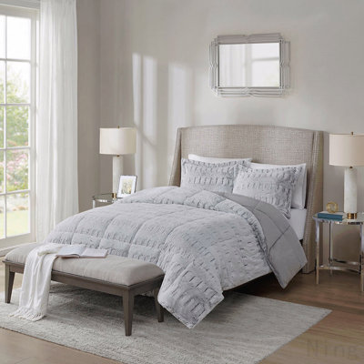 King/Cal King Back Print Long Fur Comforter Mini Set