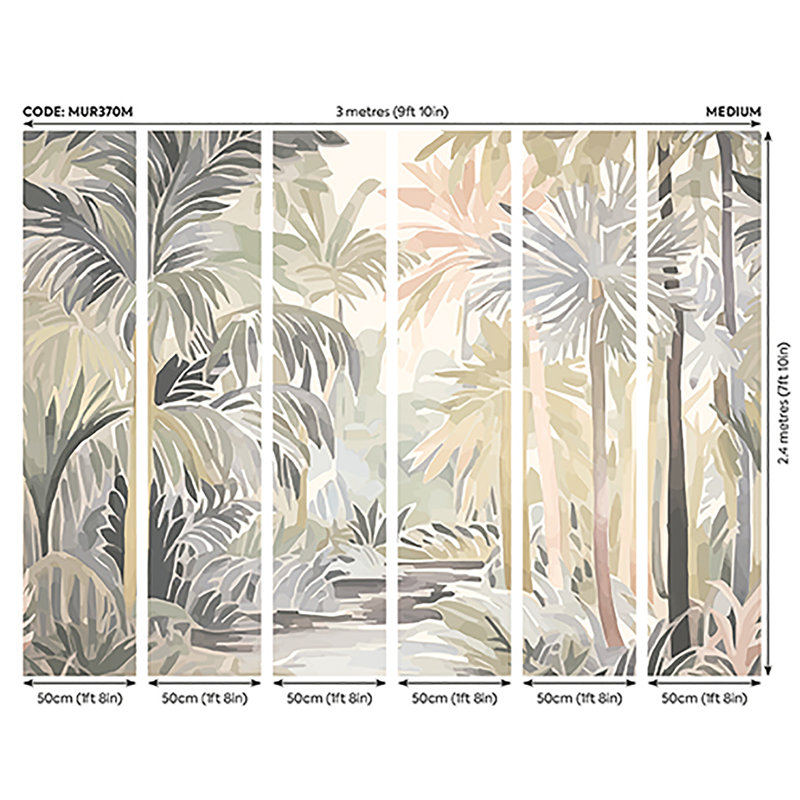 Adhésif mural Pretty Palms, Beige