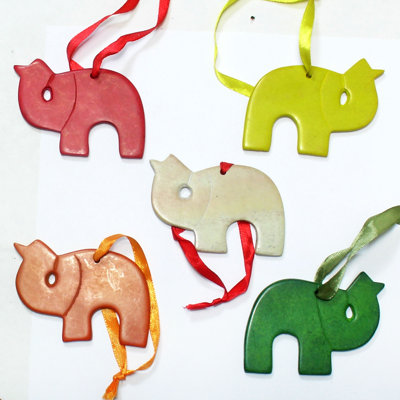 3'' Handmade Stone Animals Hanging Figurine Ornament