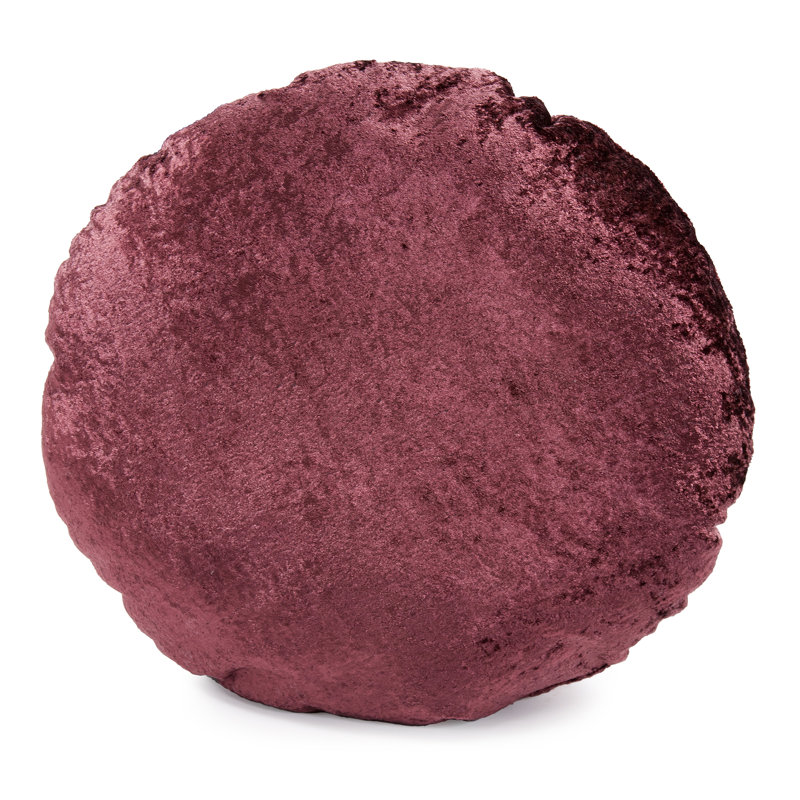 Round Velvet Pillow Cover & Insert, Purple
