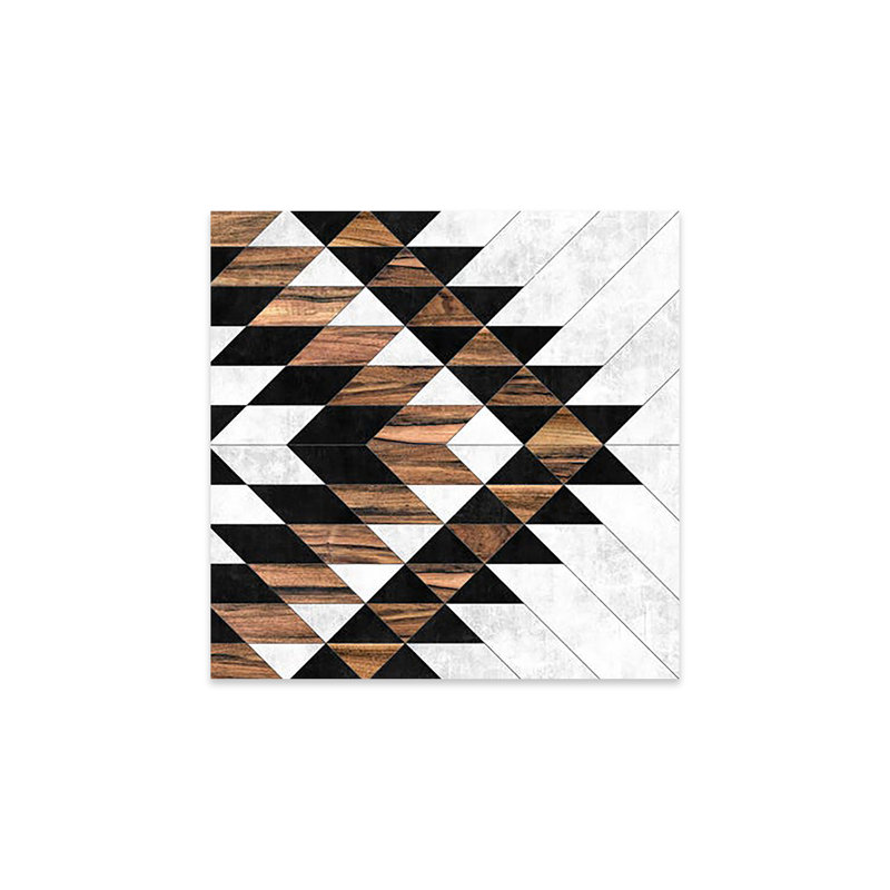 Motif tribal urbain n ° 9 - Aztèque - Impression de béton et de bois sur verre acrylique, H 24 po x l 24 po x P 0,25 po