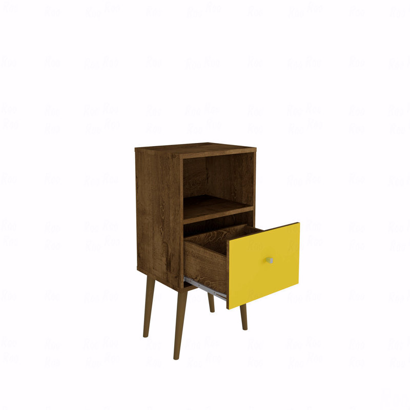 Table de chevet, Brun/jaune