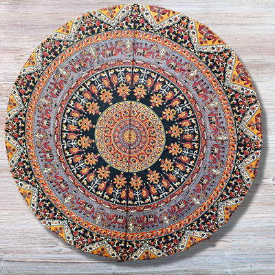 Mnatsagan Floral 100% Cotton Tablecloth Round
