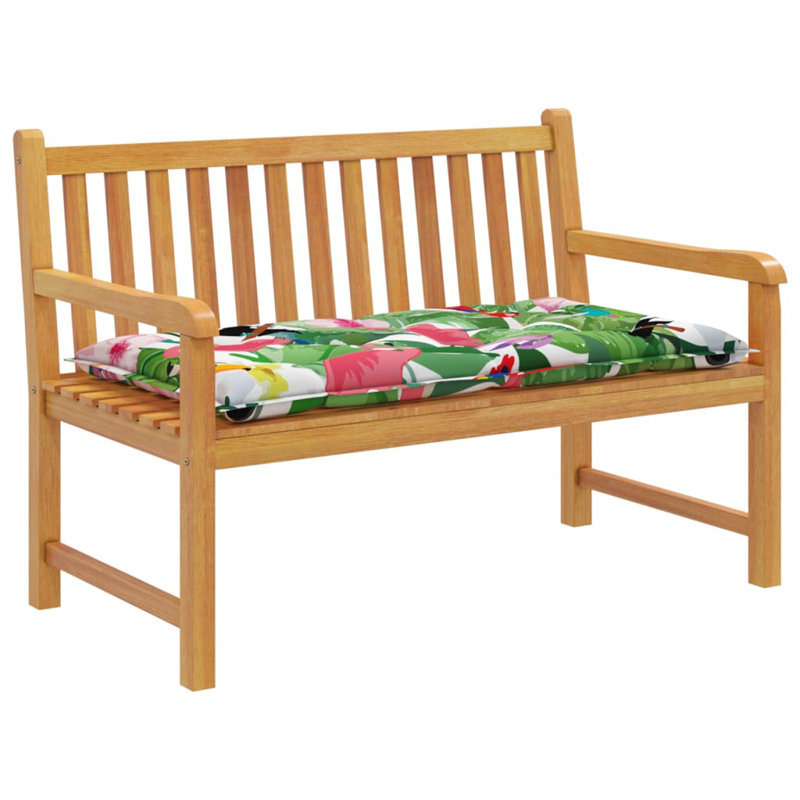 Outdoor 2.8'' Bench Seat Cushion, Green/Pink/White