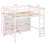 Solid Wood Loft Bed With 8 Open Storage Shelves, Built-In Ladder-333193847