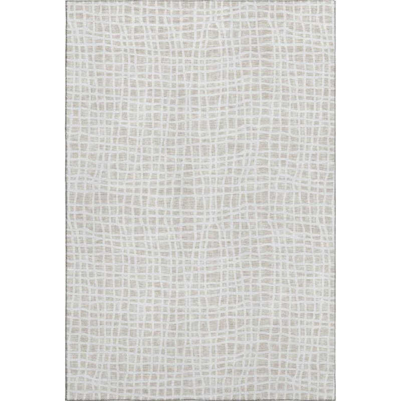 Premium Machine Washable Prisco Ivory Rug, Rectangle 2'6" x 3'10"