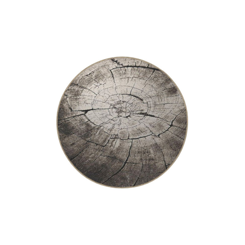 Log Themed Patterned Woven Base Rug Machine Washable, Runner 2'6" x 9'10" Rug Pad Included